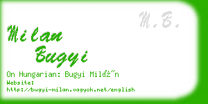 milan bugyi business card